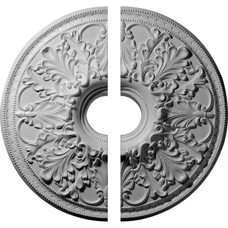 Ekena Millwork Ashley Ceiling Medallion, Two Piece (Fits Canopies up to 4 3/4"), 23 7/8"OD x 4"ID x 2 1/8"P CM23AS2